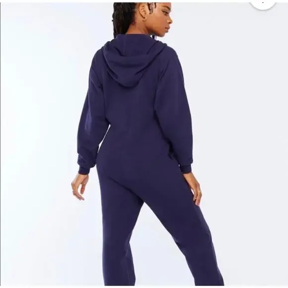 0153 Savage X Fenty Forever Savage Hooded Onesie Navy Blue L NWT - Picture 3 of 10